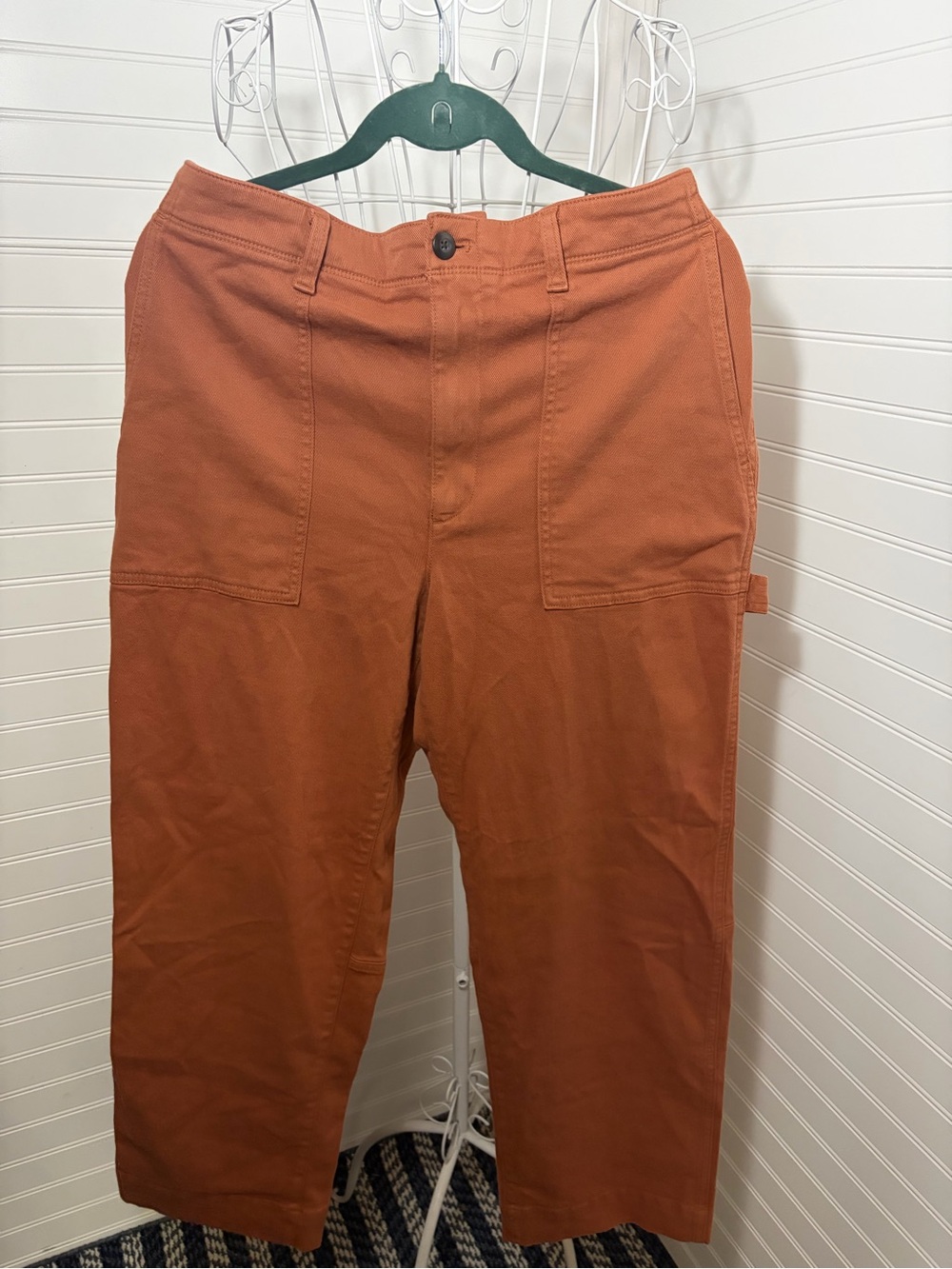 GAP Women's Cropped Chino Pants in Rust Orange - Picture 2 of 8
